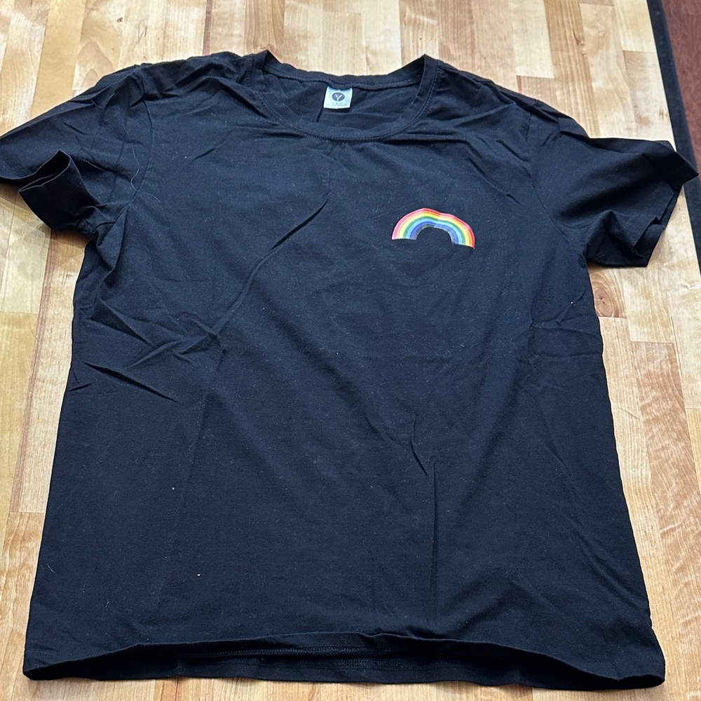 Black T-shirt with Rainbow